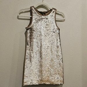 Pippa & Julie Gold Sequenced Girl's Dress- Girl's Size 8